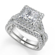 Maren Micro Pave Halo Princess Cut Diamond Engagement Ring - Nivetta